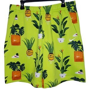 NIKE Court Cortez Plant Graphic Print Shorts DV9613-321 Men's Size XL in EUC